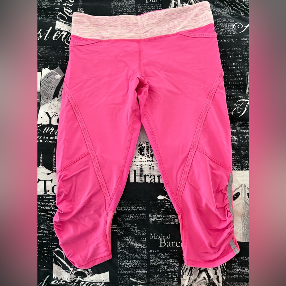 Hot pink Lululemon crops